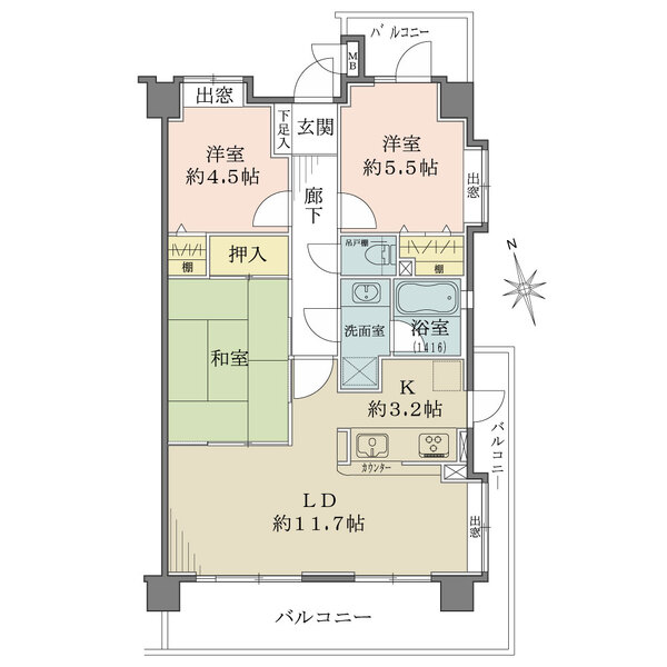 ライオンズマンション武蔵小金井中町の間取図