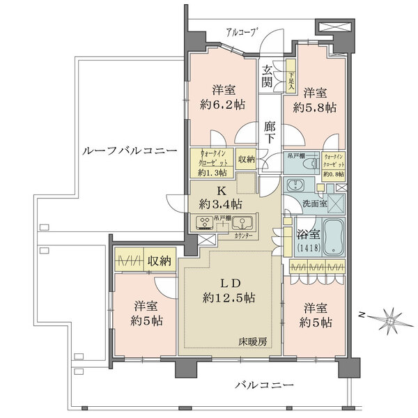 ザ・パークハウス国分寺四季の森の間取図