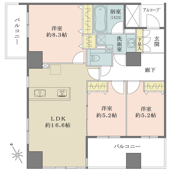 クレッセント三鷹ザ・タワーの間取図