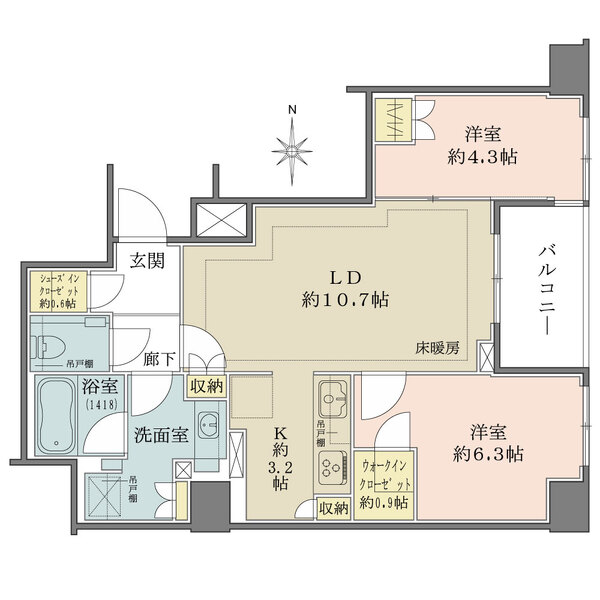 ザ・パークハウス三鷹レジデンスの間取図