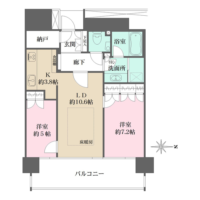 Ｍ．Ｍ．ＴＯＷＥＲＳ　ｔｈｅ　Ｓｏｕｔｈの間取図