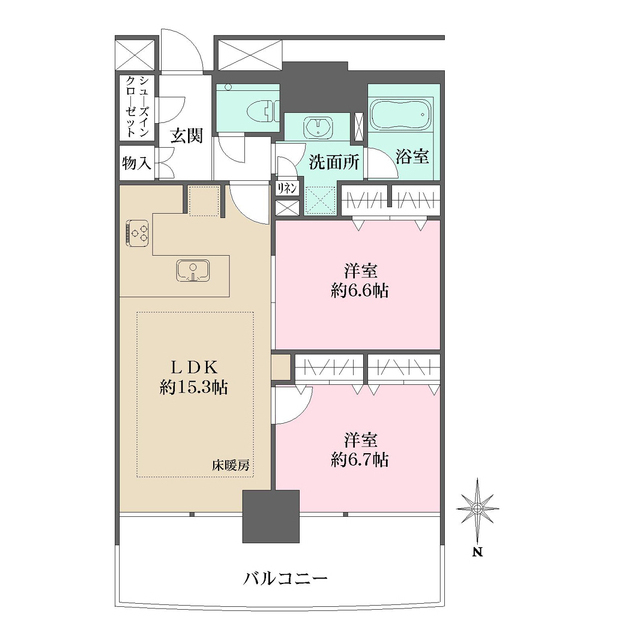 Ｍ．Ｍ．ＴＯＷＥＲＳ　ＦＯＲＥＳＩＳ‐Ｌの間取図