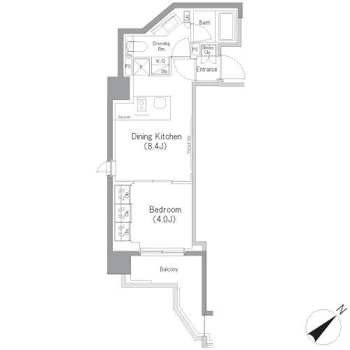 ザ・パークハビオ横浜東神奈川の間取図