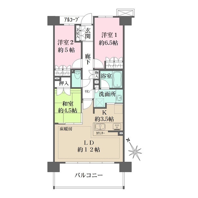 パークホームズ横浜矢向センターフォレスト　Ｂ棟の間取図
