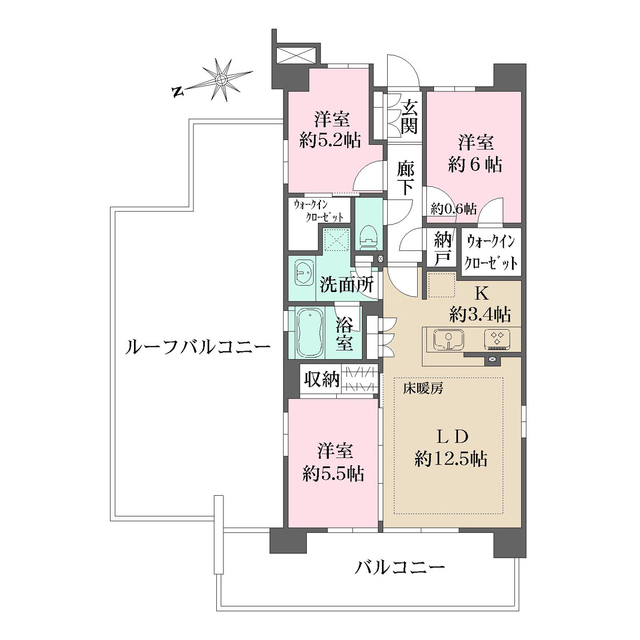 ザ・パークハウスオイコス鎌倉大船の間取図