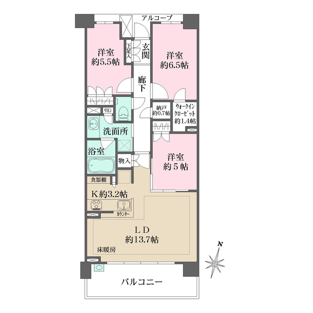 ザ・パークハウス新川崎の間取図