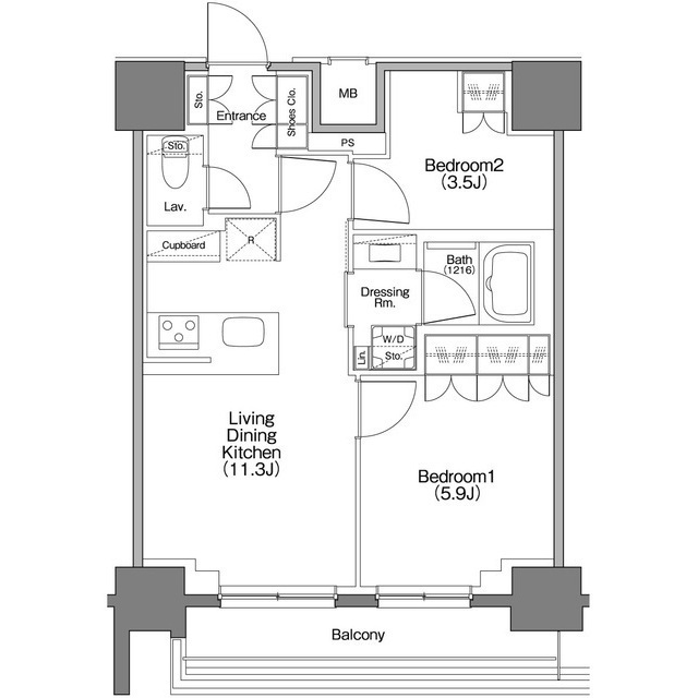 ザ・パークハビオ横浜白楽の間取図