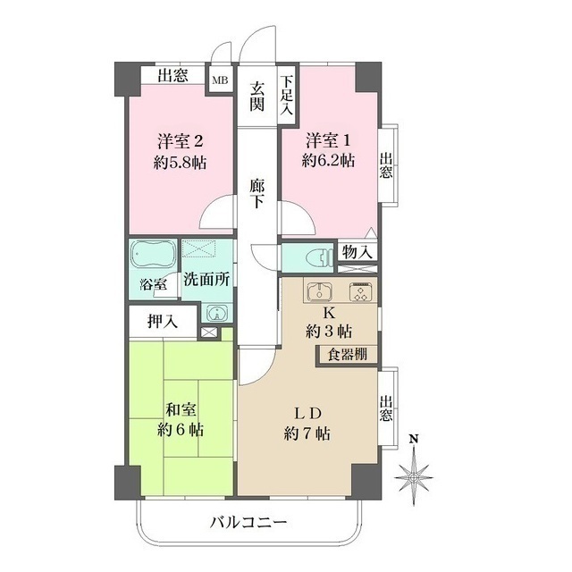 梅ケ丘マナーの間取図