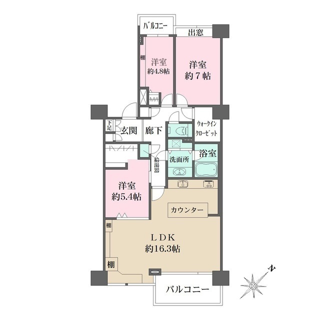 新百合ヶ丘パークハウスの間取図