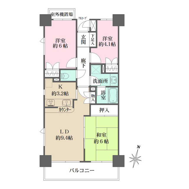 藤和シティホームズ三鷹禅林寺通りの間取図