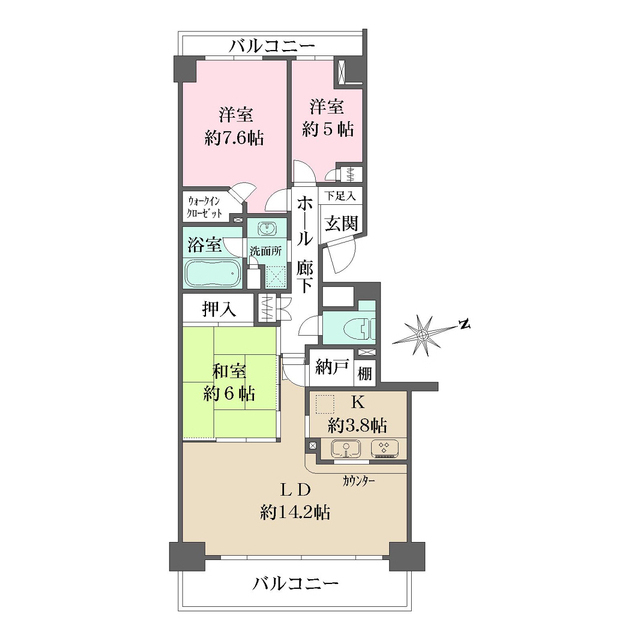 新百合ヶ丘パークハウス３番街の間取図
