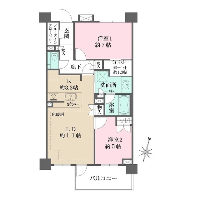 ＢＥＬＩＳＴＡ四谷大京町の間取図