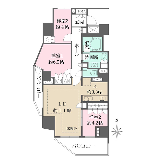 パークハウス市谷柳町の間取図