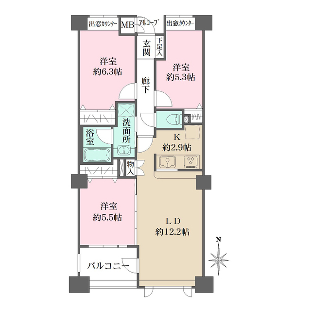 アボリアスコート笹塚ウエストの間取図
