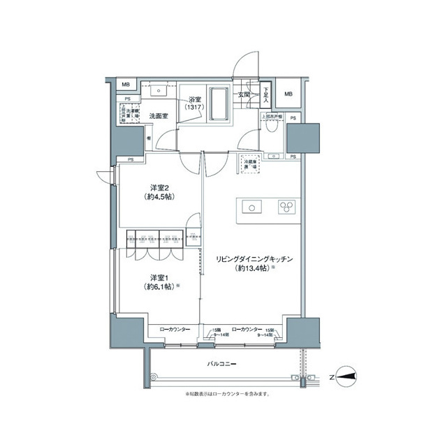 パークハビオ東中野の間取図