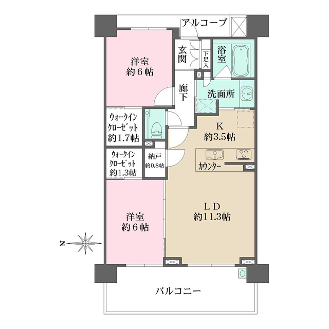 ＢＥＬＩＳＴＡ三鷹下連雀壱番館の間取図