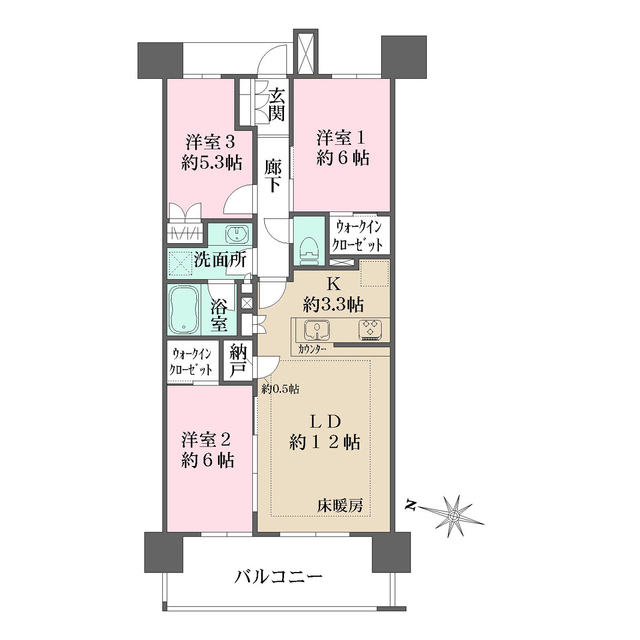 ザ・パークハウス所沢日吉町の間取図