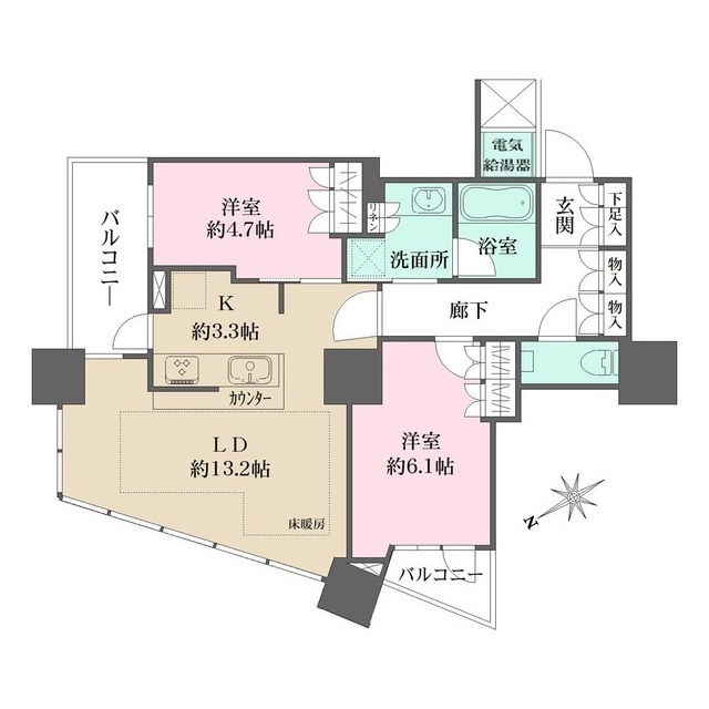 ザ・パークハウス西新宿タワー６０の間取図