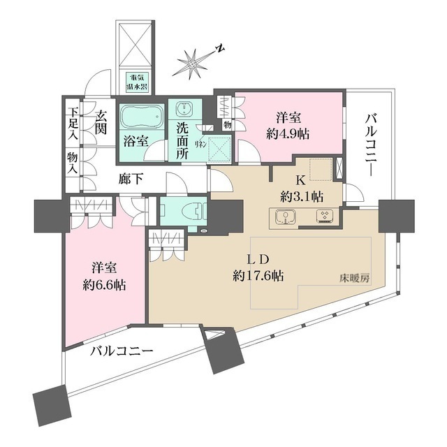 ザ・パークハウス西新宿タワー６０の間取図