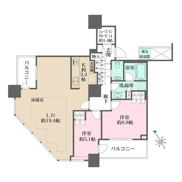 ザ・パークハウス西新宿タワー６０の間取図