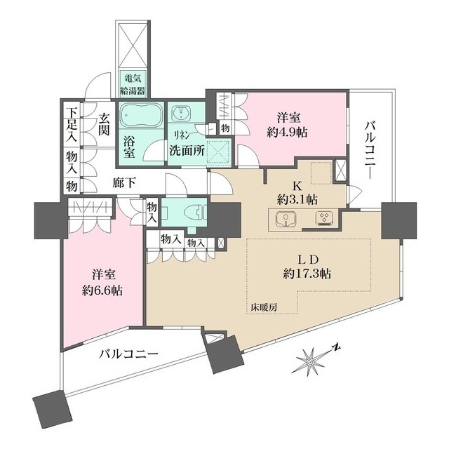 ザ・パークハウス西新宿タワー６０の間取図