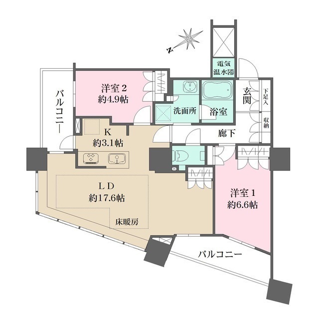 ザ・パークハウス西新宿タワー６０の間取図