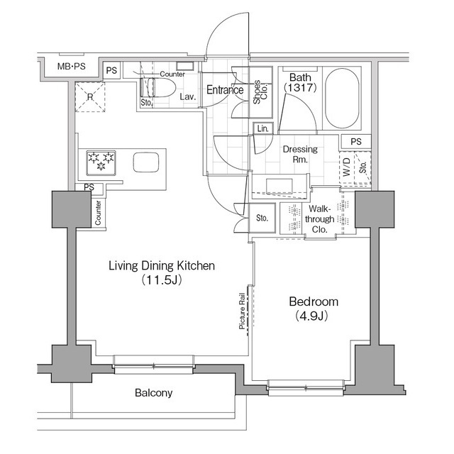 ザ・パークハビオ新宿の間取図