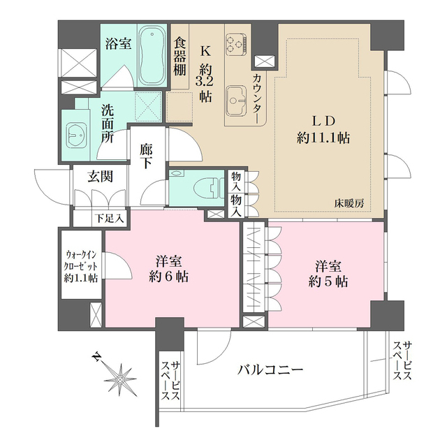 ＢＥＬＩＳＴＡ小石川竹早町の間取図
