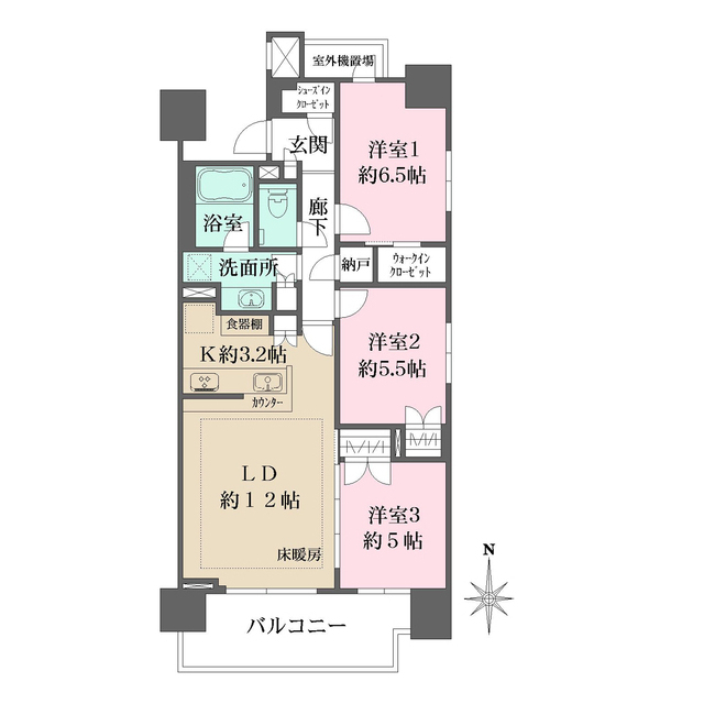 ザ・パークハウス浦和常盤の間取図