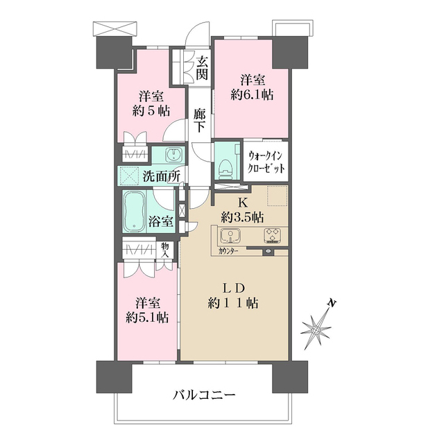 ザ・パークハウス南浦和フロントの間取図
