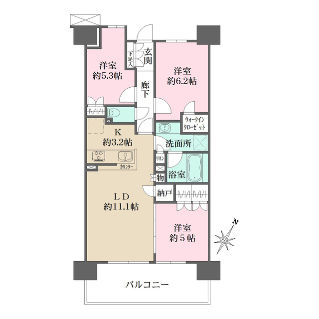 ザ・パークハウスオイコス赤羽志茂フォーススクエアの間取図