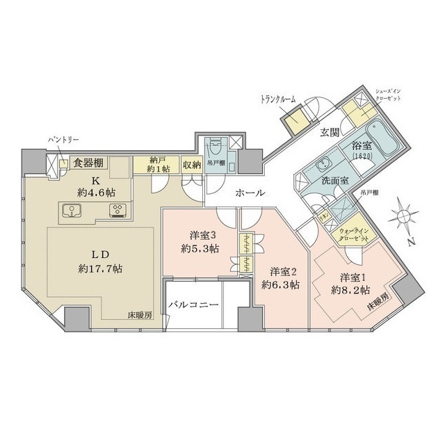 Ｂｒｉｌｌｉａ一番町の間取図