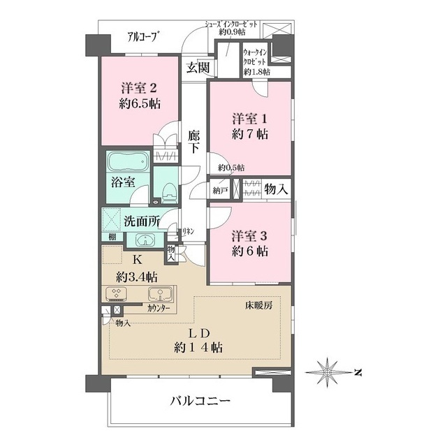 ザ・パークハウス国分寺四季の森　Ｉ棟の間取図