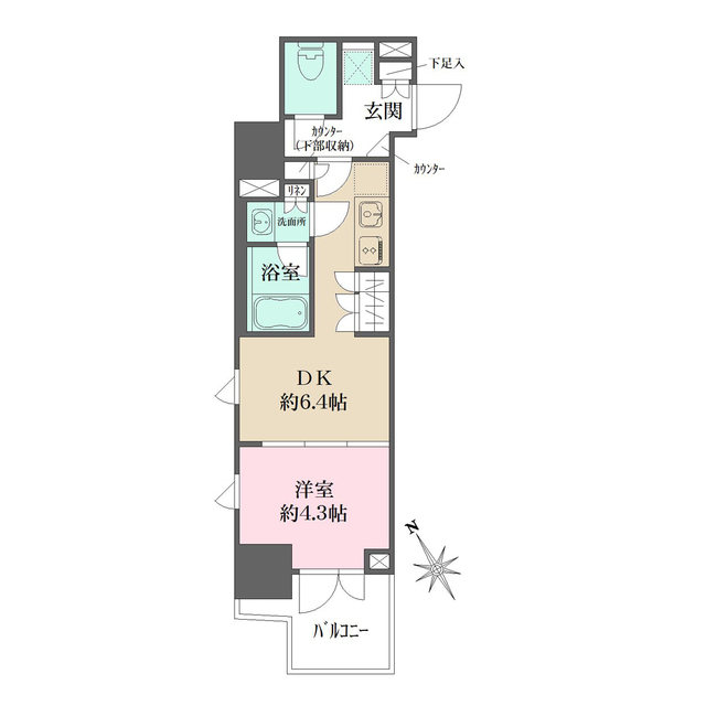ルフォンプログレ四谷の間取図