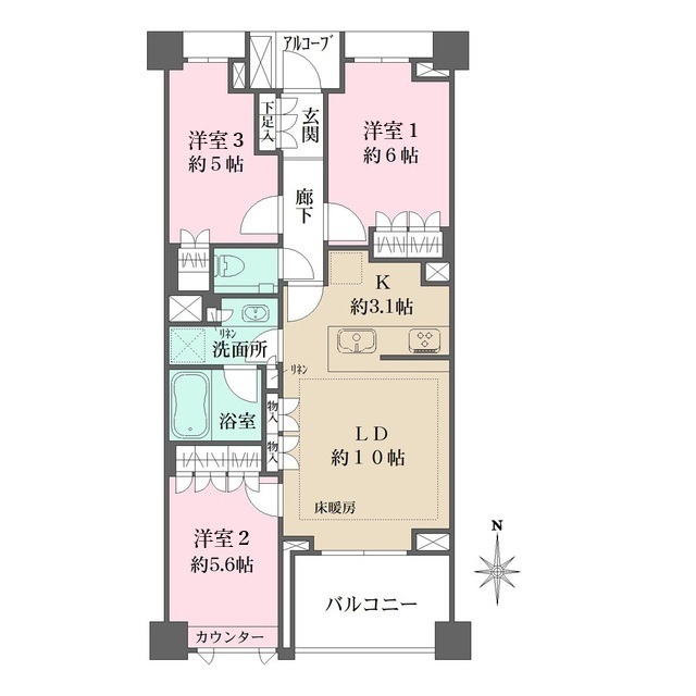 ザ・パークハウス杉並高井戸プレイスの間取図