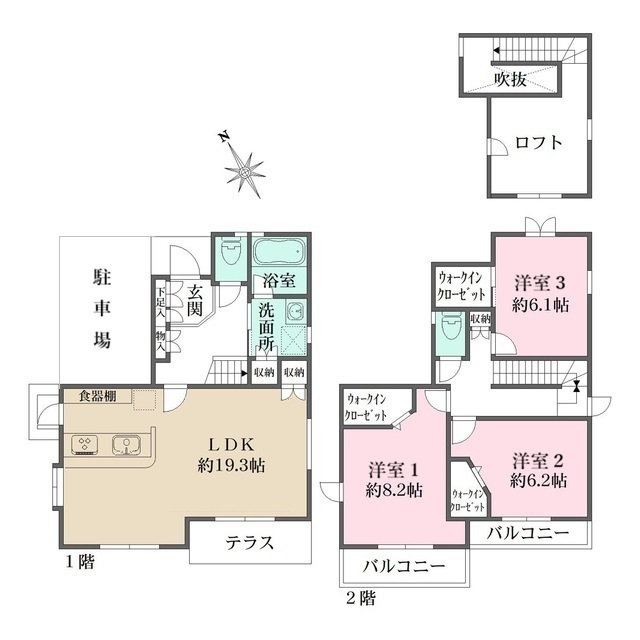 杉並区久我山２丁目戸建の間取図