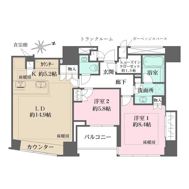 ザ・パークハウスグラン三番町２６の間取図