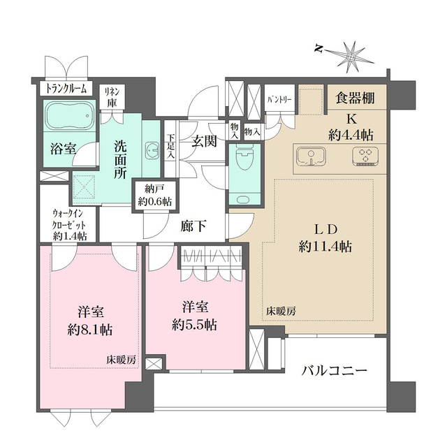ザ・パークハウス千代田六番町の間取図