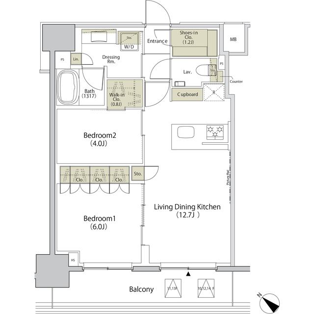 ザ・パークハビオ江古田の間取図