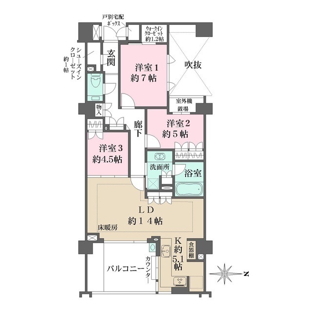 ザ・パークハウス代々木大山レジデンスの間取図