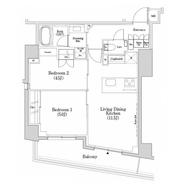 ザ・パークハビオＳＯＨＯ市谷左内町の間取図