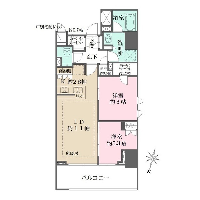 ザ・パークハウス麹町三丁目の間取図