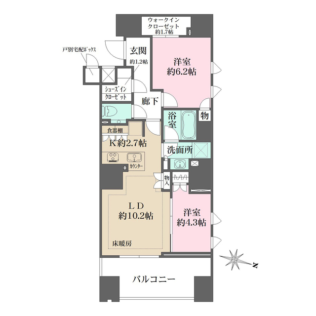 ザ・パークハウス麹町三丁目の間取図