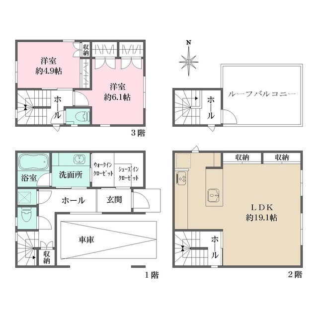 新宿区戸山３丁目戸建の間取図