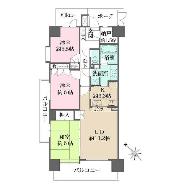 ガーデナヴィルラグナ市川妙典の間取図