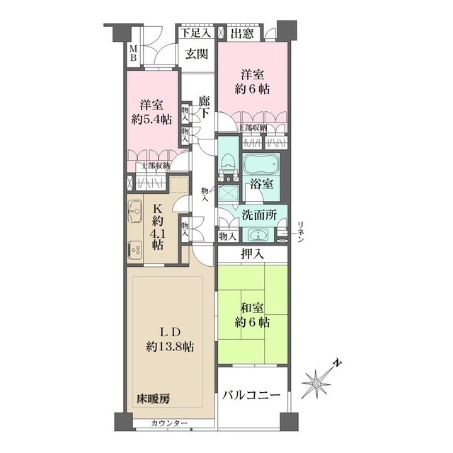 パークハウス白山御殿町の間取図
