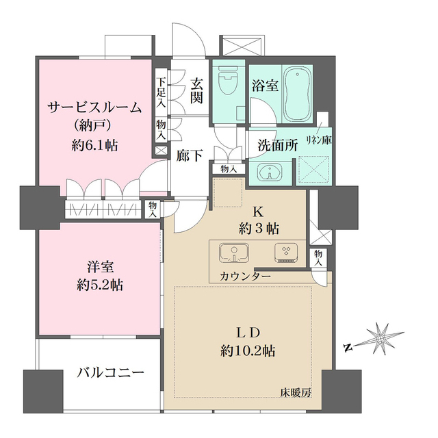 ザ・パークハウス上野浅草通りの間取図