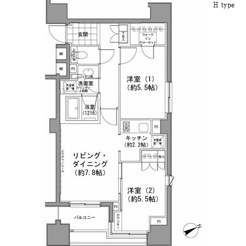 パークハビオ八丁堀の間取図