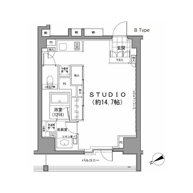 パークハビオ八丁堀の間取図
