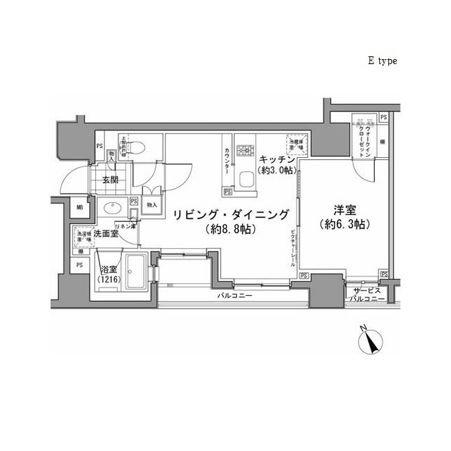 パークハビオ八丁堀の間取図